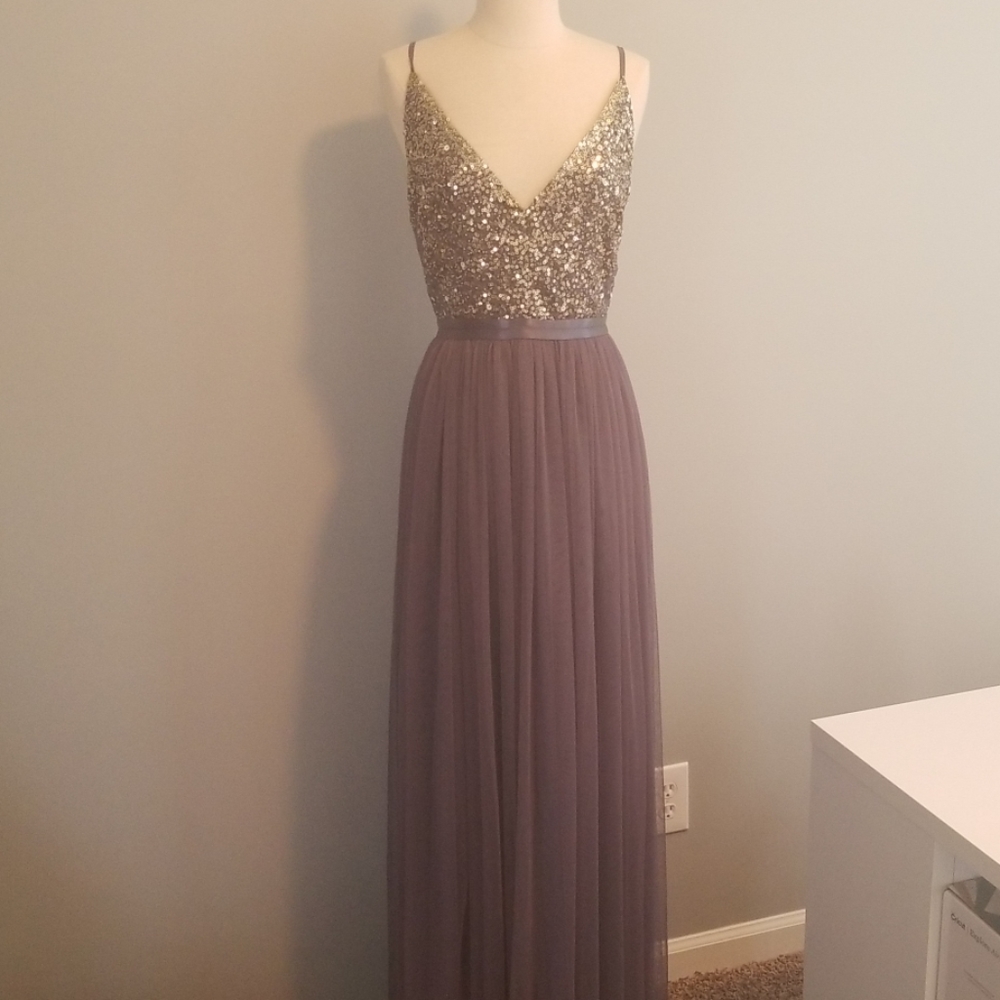 NWT Purple-Grey Sequin and Tulle Dress